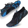 imageWater Shoes for Men Barefoot QuickDry Aqua Sock Outdoor Athletic Sport Shoes for Kayaking Boating Hiking Surfing WalkingMblackBlue