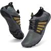imageWater Shoes for Men Barefoot QuickDry Aqua Sock Outdoor Athletic Sport Shoes for Kayaking Boating Hiking Surfing WalkingNblackBrown