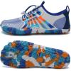 imageWater Shoes for Men Barefoot QuickDry Aqua Sock Outdoor Athletic Sport Shoes for Kayaking Boating Hiking Surfing WalkingWhiteBlue