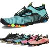 imageWateLves Water Shoes Mens Womens Barefoot Beach Swim Shoes QuickDry Aqua Socks Pool Shoes for Surf Yoga Water AerobicsDot Green