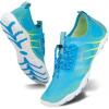 imageWateLves Water Shoes Mens Womens Barefoot Beach Swim Shoes QuickDry Aqua Socks Pool Shoes for Surf Yoga Water AerobicsFluorescent Light Blue