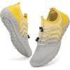 imageWateLves Water Shoes Mens Womens Barefoot Beach Swim Shoes QuickDry Aqua Socks Pool Shoes for Surf Yoga Water AerobicsGradient Gray Yellow