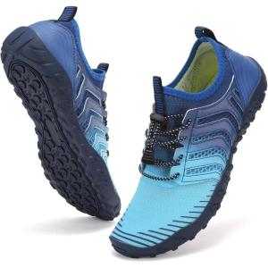 imageWateLves Water Shoes Mens Womens Barefoot Beach Swim Shoes QuickDry Aqua Socks Pool Shoes for Surf Yoga Water AerobicsGradient Blue
