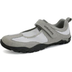imageWateLves Water Shoes Mens Womens Barefoot Beach Swim Shoes QuickDry Aqua Socks Pool Shoes for Surf Yoga Water AerobicsGrayMary Jane