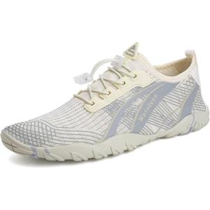 imageWateLves Water Shoes Mens Womens Beach Swim Shoes QuickDry Aqua Socks Pool Shoes for Surf Yoga Water AerobicsCBeige