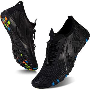 imageWateLves Water Shoes Mens Womens Beach Swim Shoes QuickDry Aqua Socks Pool Shoes for Surf Yoga Water AerobicsCBlack