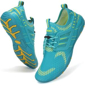 imageWateLves Water Shoes Mens Womens Beach Swim Shoes QuickDry Aqua Socks Pool Shoes for Surf Yoga Water AerobicsFGreen