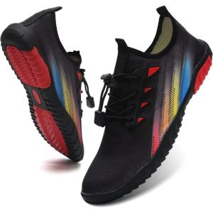 imageWateLves Water Shoes Mens Womens Beach Swim Shoes QuickDry Aqua Socks Pool Shoes for Surf Yoga Water AerobicsIBlack