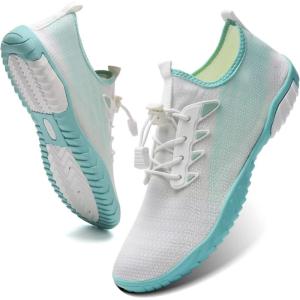 imageWateLves Water Shoes Mens Womens Beach Swim Shoes QuickDry Aqua Socks Pool Shoes for Surf Yoga Water AerobicsILunar Green