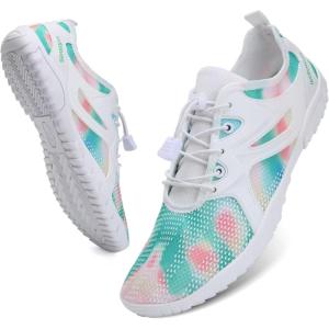 imageWateLves Water Shoes Mens Womens Beach Swim Shoes QuickDry Aqua Socks Pool Shoes for Surf Yoga Water AerobicsKGreen