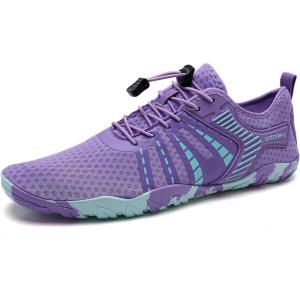 imageWateLves Water Shoes Mens Womens Beach Swim Shoes QuickDry Aqua Socks Pool Shoes for Surf Yoga Water AerobicsYLight Purple