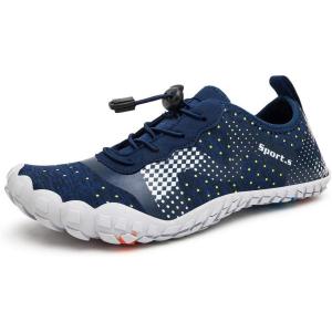 imageWater Shoes for Men Barefoot QuickDry Aqua Sock Outdoor Athletic Sport Shoes for Kayaking Boating Hiking Surfing WalkingAblueGrey