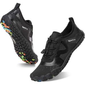 imageWater Shoes for Men Barefoot QuickDry Aqua Sock Outdoor Athletic Sport Shoes for Kayaking Boating Hiking Surfing WalkingApure Black