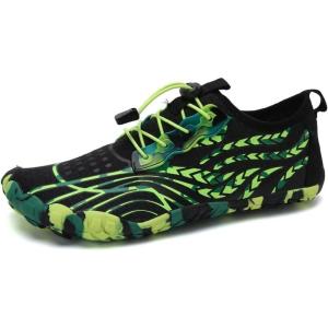 imageWater Shoes for Men Barefoot QuickDry Aqua Sock Outdoor Athletic Sport Shoes for Kayaking Boating Hiking Surfing WalkingBlackGreen
