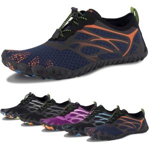 imageWater Shoes for Men Barefoot QuickDry Aqua Sock Outdoor Athletic Sport Shoes for Kayaking Boating Hiking Surfing WalkingDblueOrange