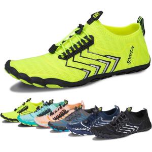 imageWater Shoes for Men Barefoot QuickDry Aqua Sock Outdoor Athletic Sport Shoes for Kayaking Boating Hiking Surfing WalkingLyg Green