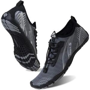 imageWater Shoes for Men Barefoot QuickDry Aqua Sock Outdoor Athletic Sport Shoes for Kayaking Boating Hiking Surfing WalkingMgrey