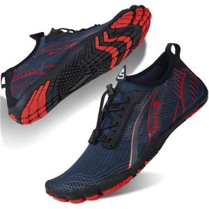 imageWater Shoes for Men Barefoot QuickDry Aqua Sock Outdoor Athletic Sport Shoes for Kayaking Boating Hiking Surfing WalkingMredBlue