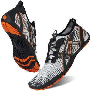 imageWater Shoes for Men Barefoot QuickDry Aqua Sock Outdoor Athletic Sport Shoes for Kayaking Boating Hiking Surfing WalkingMwhite