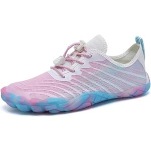 imageWater Shoes for Men Barefoot QuickDry Aqua Sock Outdoor Athletic Sport Shoes for Kayaking Boating Hiking Surfing WalkingPinkBlue