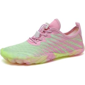 imageWater Shoes for Men Barefoot QuickDry Aqua Sock Outdoor Athletic Sport Shoes for Kayaking Boating Hiking Surfing WalkingPinkGreen