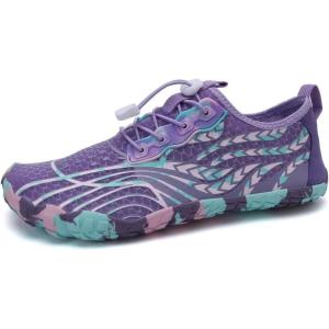 imageWater Shoes for Men Barefoot QuickDry Aqua Sock Outdoor Athletic Sport Shoes for Kayaking Boating Hiking Surfing WalkingPurple