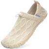imageWateLves Barefoot Water Shoes Women Men Minimalist Comfortable Walking Shoes Beach Outdoor Running SneakersIvory