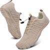 imageWateLves Water Shoes Men Women Beach Barefoot Aqua Socks Breathable Wide Swim Outdoor Walking Anti Slip Pool Shoes for Hiking Kayaking Diving SurfingAbeige