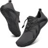 imageWateLves Water Shoes Men Women Beach Barefoot Aqua Socks Breathable Wide Swim Outdoor Walking Anti Slip Pool Shoes for Hiking Kayaking Diving SurfingBdark Grey