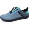 imageWateLves Wide Water Shoes Womens Mens Barefoot Beach Shoes Breathable Mesh Walking Sneakers Zero Drop Minimalist Shoes147Gray Blue
