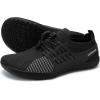 imageWateLves Wide Water Shoes Womens Mens Barefoot Zero Drop Shoes Beach Walking SneakersBlack