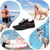 imageWater Shoes Mens Womens Beach Swim Shoes QuickDry Aqua Socks Pool Shoes for Surf Yoga Water AerobicsLblack Orange