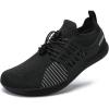 imageWateLves Wide Water Shoes Womens Mens Barefoot Zero Drop Shoes Beach Walking SneakersBlack