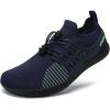 imageWateLves Wide Water Shoes Womens Mens Barefoot Zero Drop Shoes Beach Walking SneakersNavy Blue