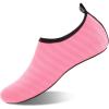 imageWateLves Womens and Mens Kids Water Shoes Barefoot QuickDry Aqua Socks for Beach Swim Surf Yoga ExerciseTender Pink