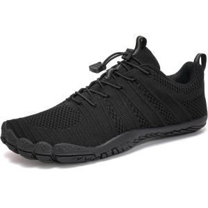 imageWateLves Water Shoes Men Women Beach Barefoot Aqua Socks Breathable Wide Swim Outdoor Walking Anti Slip Pool Shoes for Hiking Kayaking Diving SurfingAblack