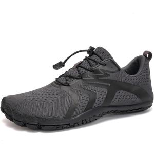 imageWateLves Water Shoes Men Women Beach Barefoot Aqua Socks Breathable Wide Swim Outdoor Walking Anti Slip Pool Shoes for Hiking Kayaking Diving SurfingBdark Grey