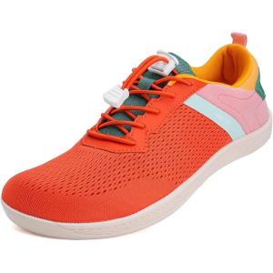 imageWateLves Wide Water Shoes Womens Mens Barefoot Beach Shoes Breathable Mesh Walking Sneakers Zero Drop Minimalist Shoes147Orange