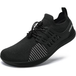 imageWateLves Wide Water Shoes Womens Mens Barefoot Zero Drop Shoes Beach Walking SneakersBlack