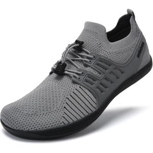 imageWateLves Wide Water Shoes Womens Mens Barefoot Zero Drop Shoes Beach Walking SneakersGrey