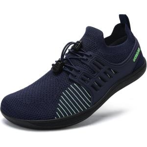 imageWateLves Wide Water Shoes Womens Mens Barefoot Zero Drop Shoes Beach Walking SneakersNavy Blue