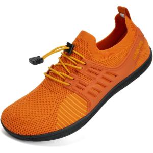 imageWateLves Wide Water Shoes Womens Mens Barefoot Zero Drop Shoes Beach Walking SneakersOrange