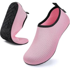 imageWateLves Womens and Mens Kids Water Shoes Barefoot QuickDry Aqua Socks for Beach Swim Surf Yoga Exercise174pink