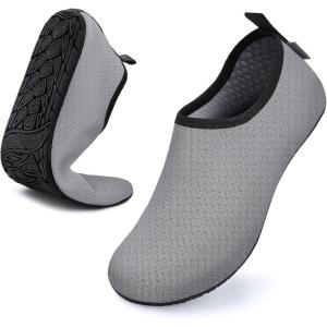 imageWateLves Womens and Mens Kids Water Shoes Barefoot QuickDry Aqua Socks for Beach Swim Surf Yoga Exercise175dark Gray