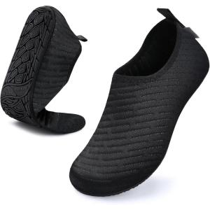 imageWateLves Womens and Mens Kids Water Shoes Barefoot QuickDry Aqua Socks for Beach Swim Surf Yoga Exercise254black