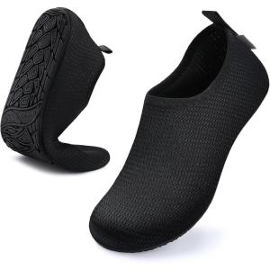 imageWateLves Womens and Mens Kids Water Shoes Barefoot QuickDry Aqua Socks for Beach Swim Surf Yoga Exercise256black