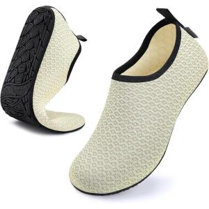 imageWateLves Womens and Mens Kids Water Shoes Barefoot QuickDry Aqua Socks for Beach Swim Surf Yoga ExerciseBeige