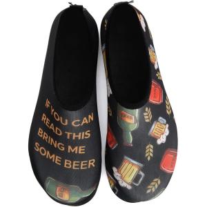 imageWateLves Womens and Mens Kids Water Shoes Barefoot QuickDry Aqua Socks for Beach Swim Surf Yoga ExerciseBlack Beer