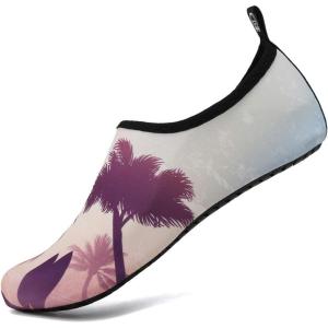 imageWateLves Womens and Mens Kids Water Shoes Barefoot QuickDry Aqua Socks for Beach Swim Surf Yoga ExerciseCoconut Tree