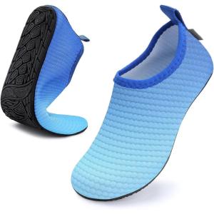 imageWateLves Womens and Mens Kids Water Shoes Barefoot QuickDry Aqua Socks for Beach Swim Surf Yoga ExerciseGradient Blue